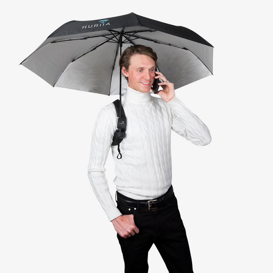 Charcoal Black Holder & Silver Black UV Umbrella